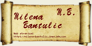 Milena Bantulić vizit kartica
